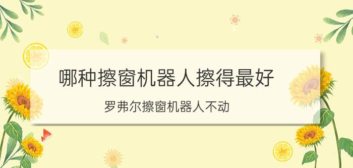 哪种擦窗机器人擦得最好 罗弗尔擦窗机器人不动？